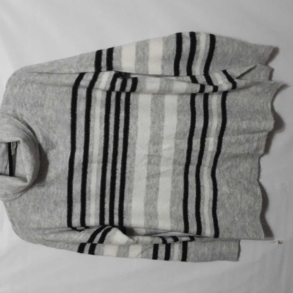 STACCATO Striped Gray and Black Women S Pullover Sweater